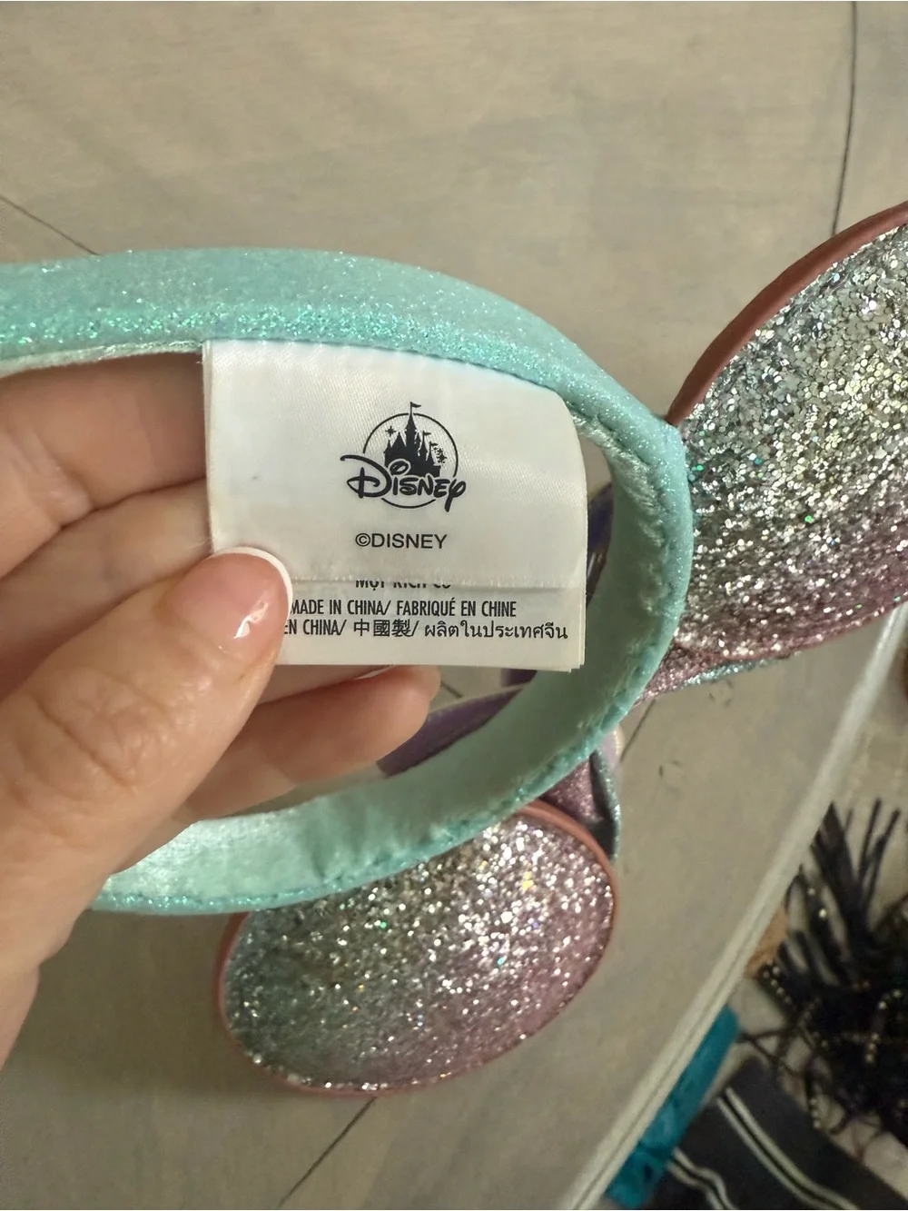 Disney Mermaid Seashell Minnie Ears Headband in Aqua and Purple